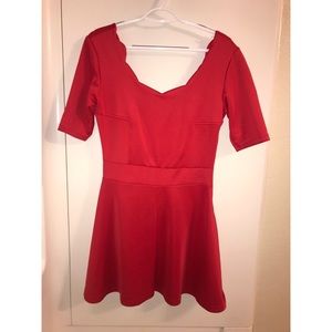Red Scallop Dress, size medium